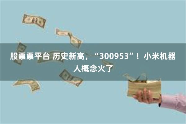 股票票平台 历史新高，“300953”！小米机器人概念火了